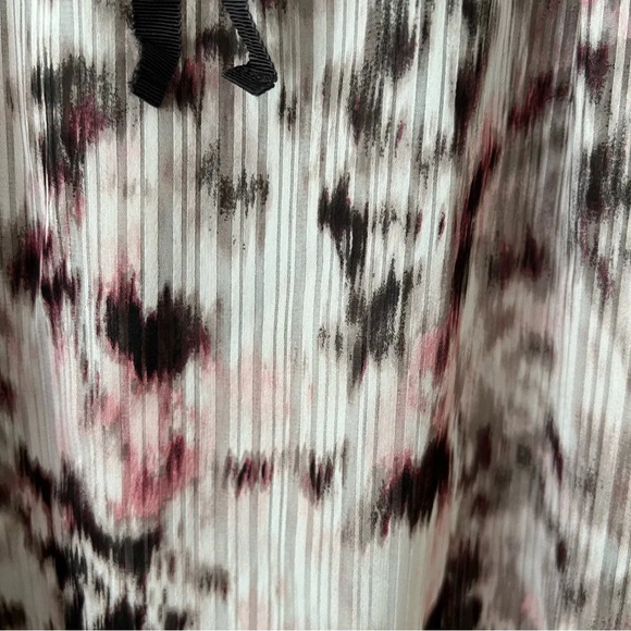 SIMPLYVERA Vera Wang Smocked Watercolor Chiffon Long Sleeves Tie Front Blouse XL - Picture 14 of 15